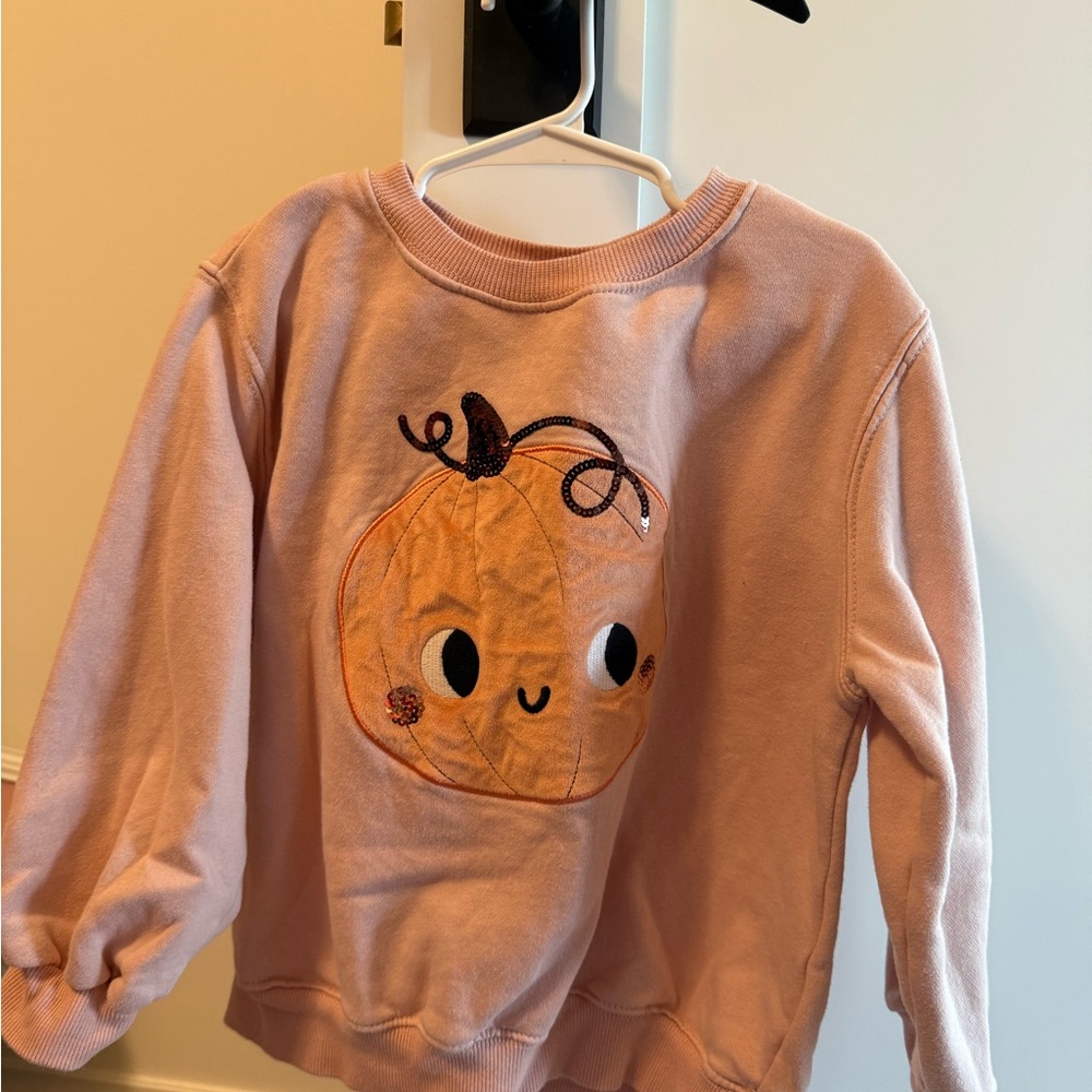 H&M Pink Kids Sweatshirt with Pumpkin Design